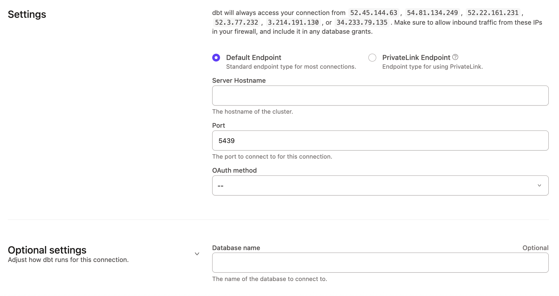 Configuring a Postgres connection Configuring a Postgres connection